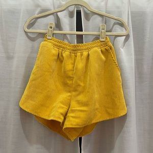 Yellow Corduroy Shorts